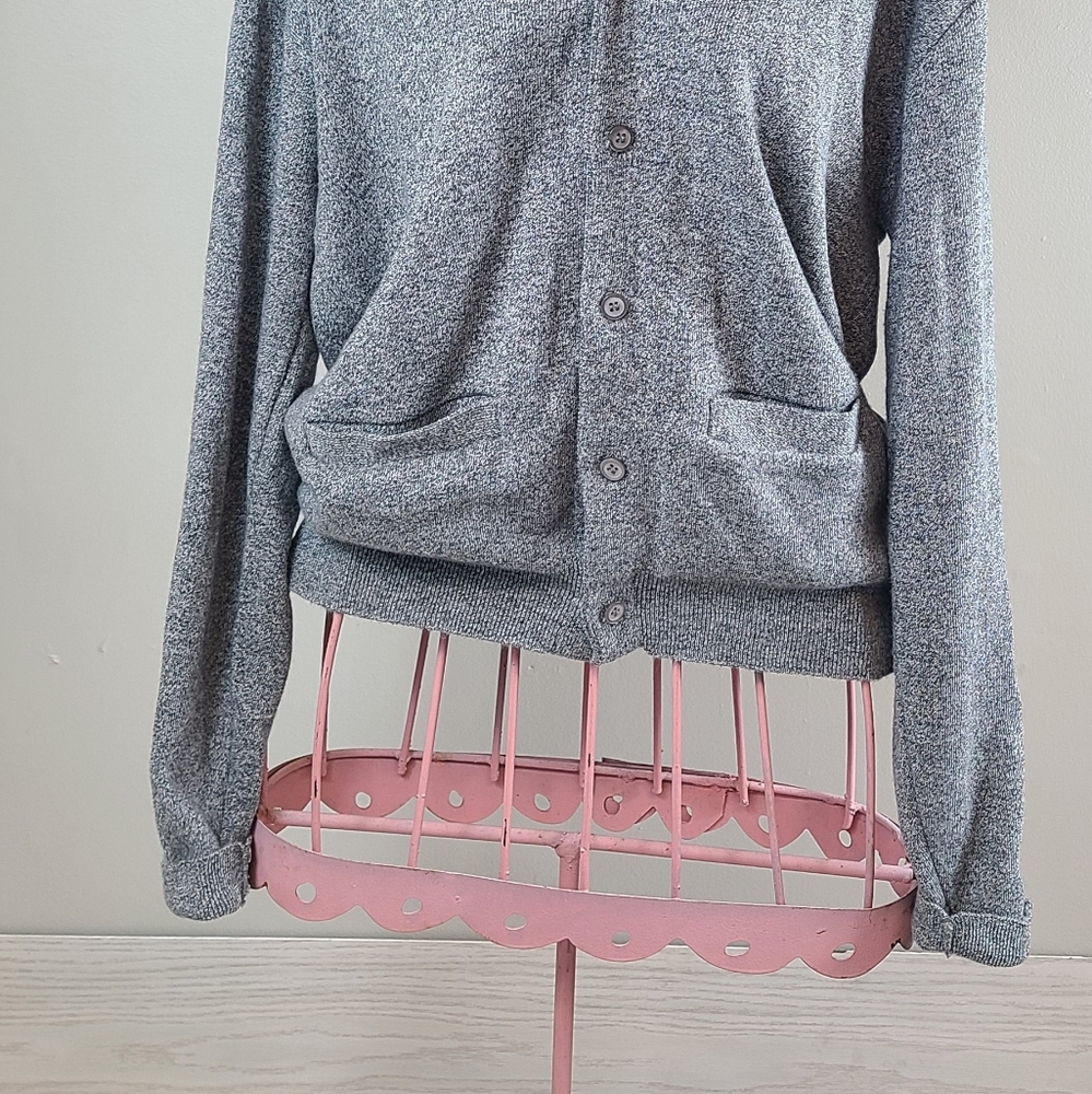 Vintage Jantzen Grey Cardigan Sweater Size L Cobain Button Up
